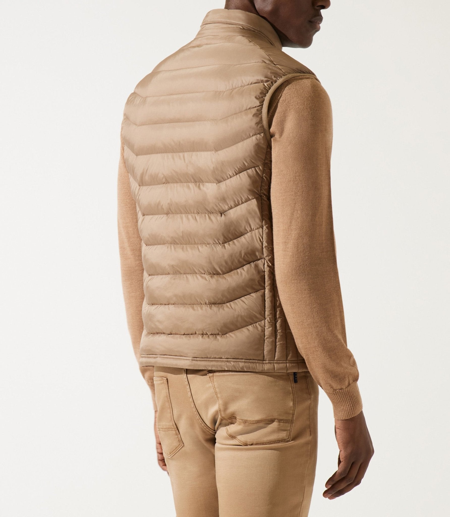 Doudoune sans manche à col montant beige MIDORIBT - IZAC