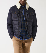 Blouson matelasse bi_matiere marine MONTREAL - IZAC
