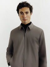 Blouson col chemise taupe - IZAC