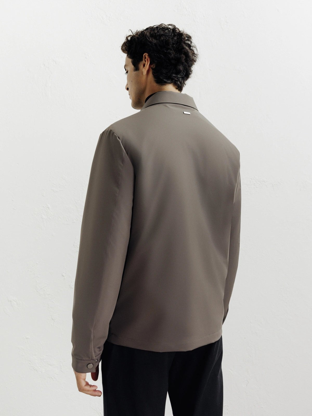 Blouson col chemise taupe - IZAC