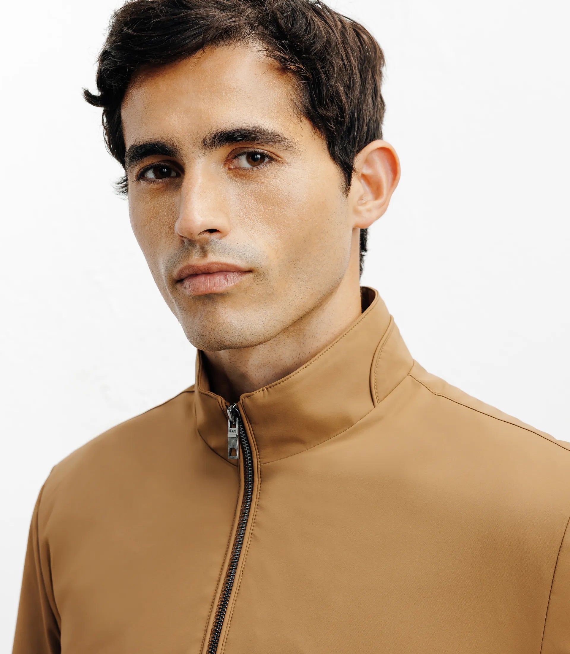 Blouson col chemise camel - IZAC