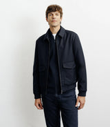 Blouson col chemise marine - IZAC