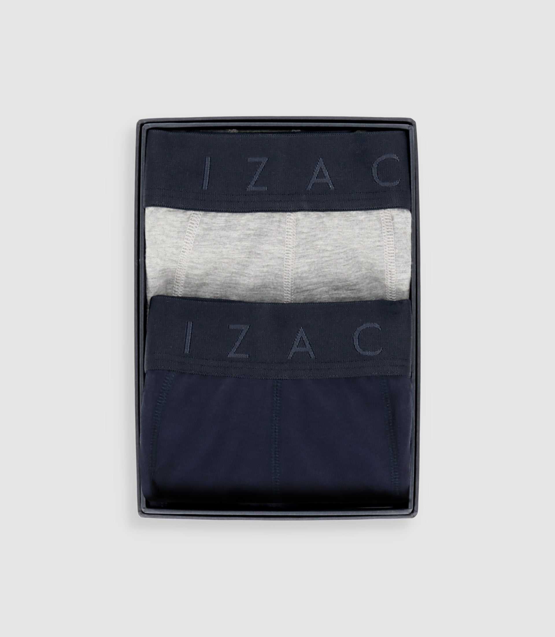 Lot de 2 boxers marine gris chiné KAXE - IZAC