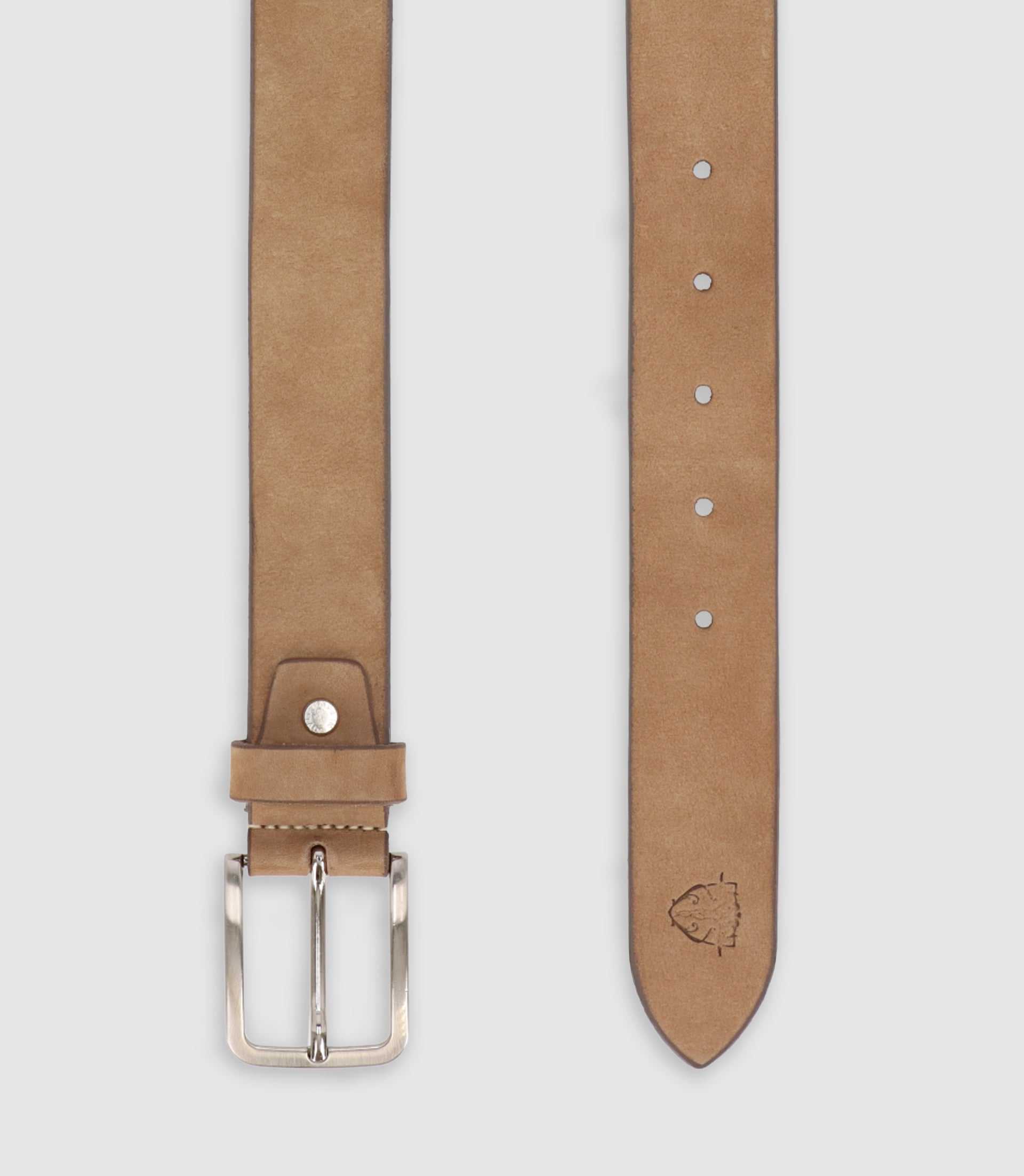Ceinture en cuir patiné et ajustable beige - IZAC