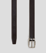 Ceinture avec boucle réversible en cuir marron - IZAC