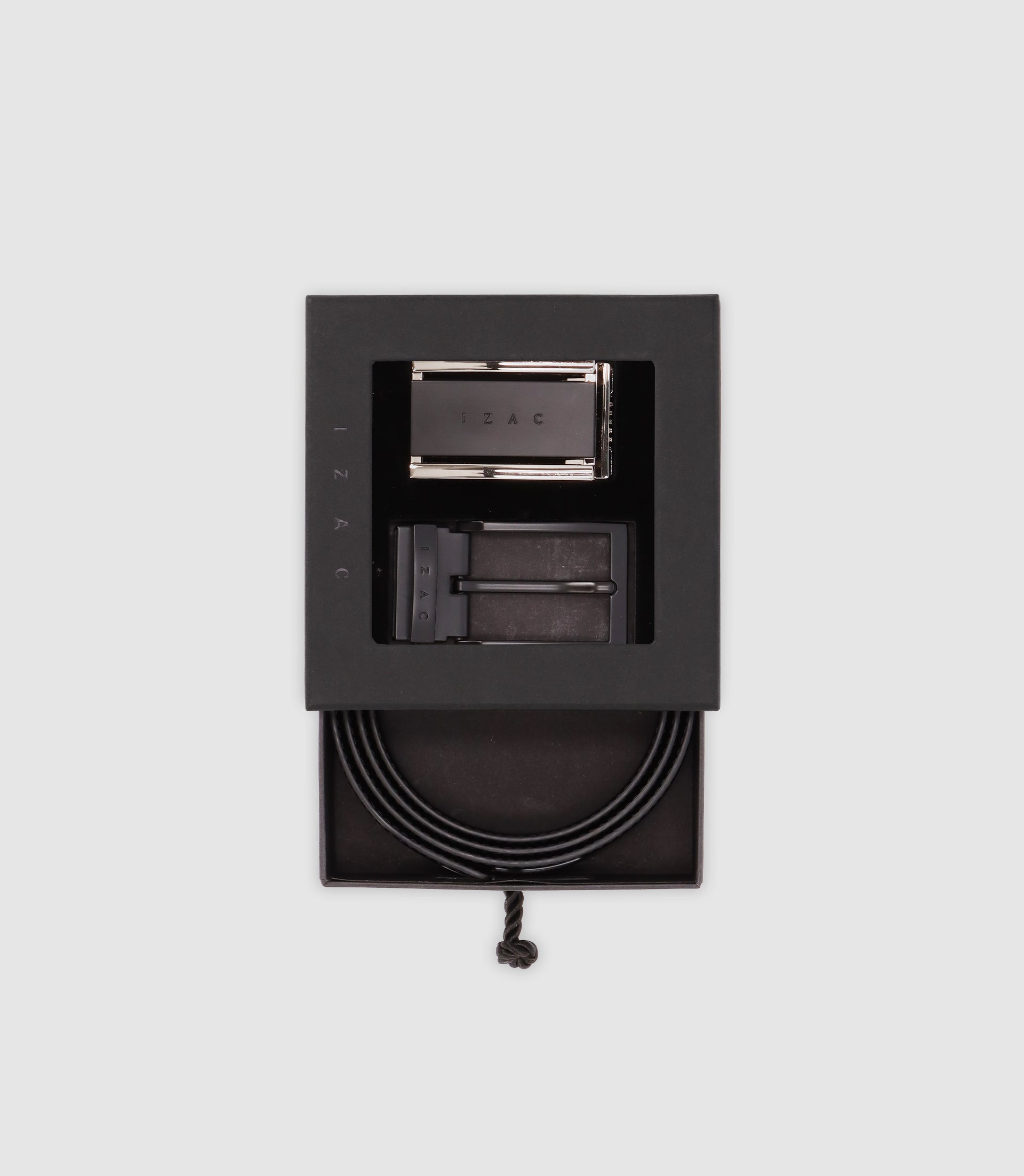 Coffret ceinture avec sangle réversible noire - IZAC