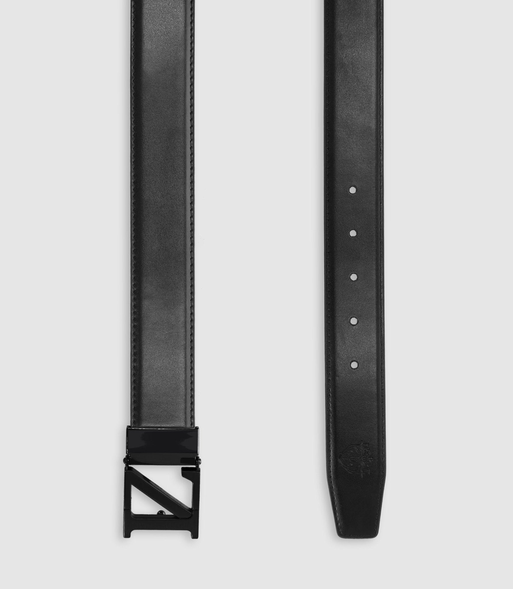 Ceinture réversible avec plaque en métal noire - IZAC
