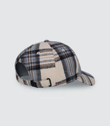 Casquette en tissu à carreaux écrue