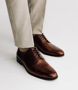 Chaussures derby en cuir marron