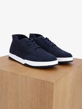 Chaussures baskets montantes en cuir marine - IZAC