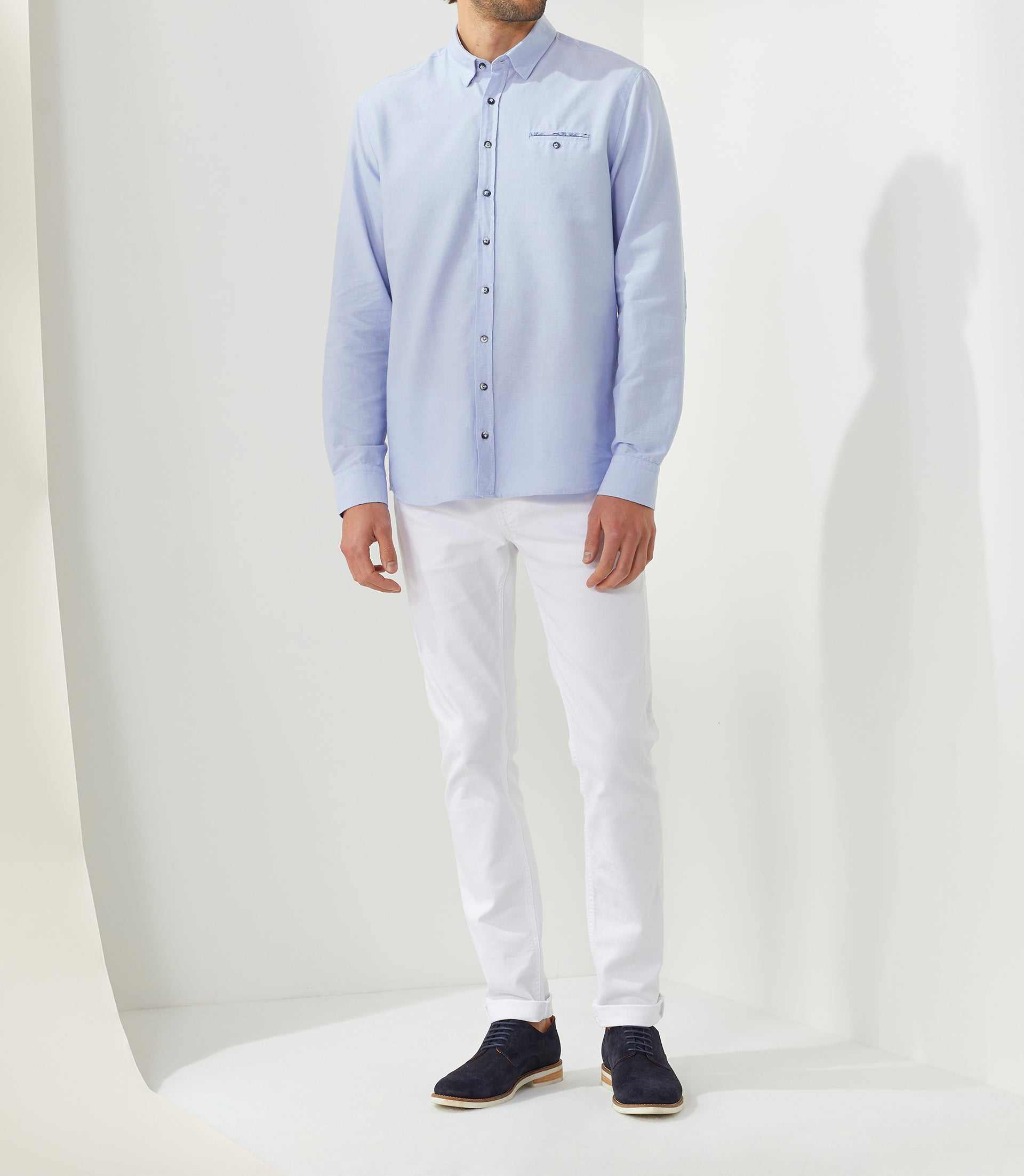 Chemise casual bleu ciel "Sara" - IZAC