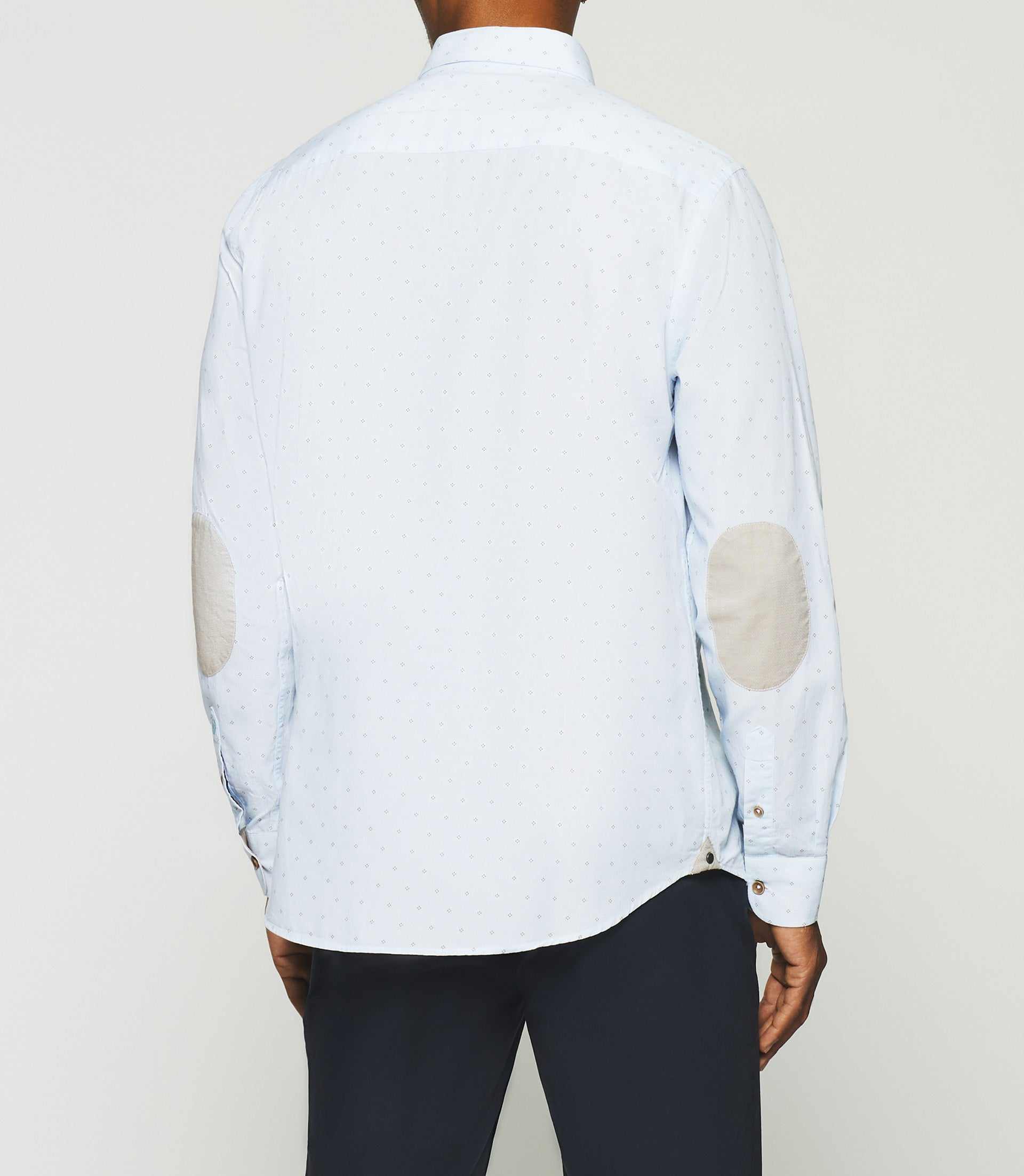 Chemise regular à imprimé blanche et camel KELLY - IZAC