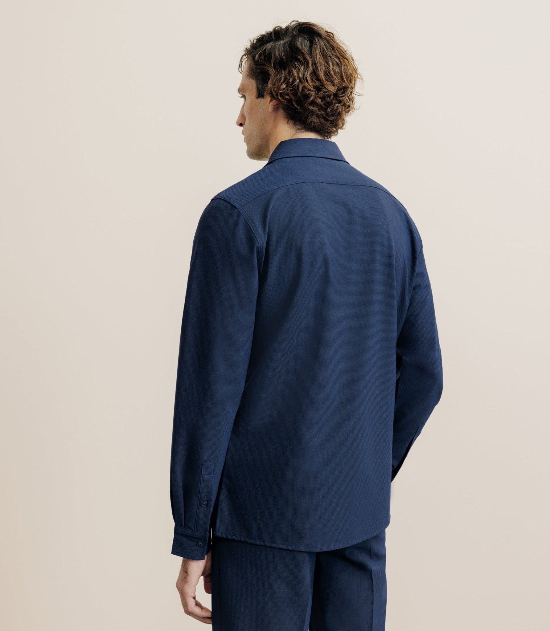Chemise avec col boutonné bleu marine - IZAC