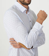 Chemise casual blanche et camel AISSAMOUT - IZAC