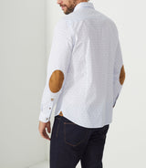 Chemise casual blanche et camel AISSAMOUT - IZAC