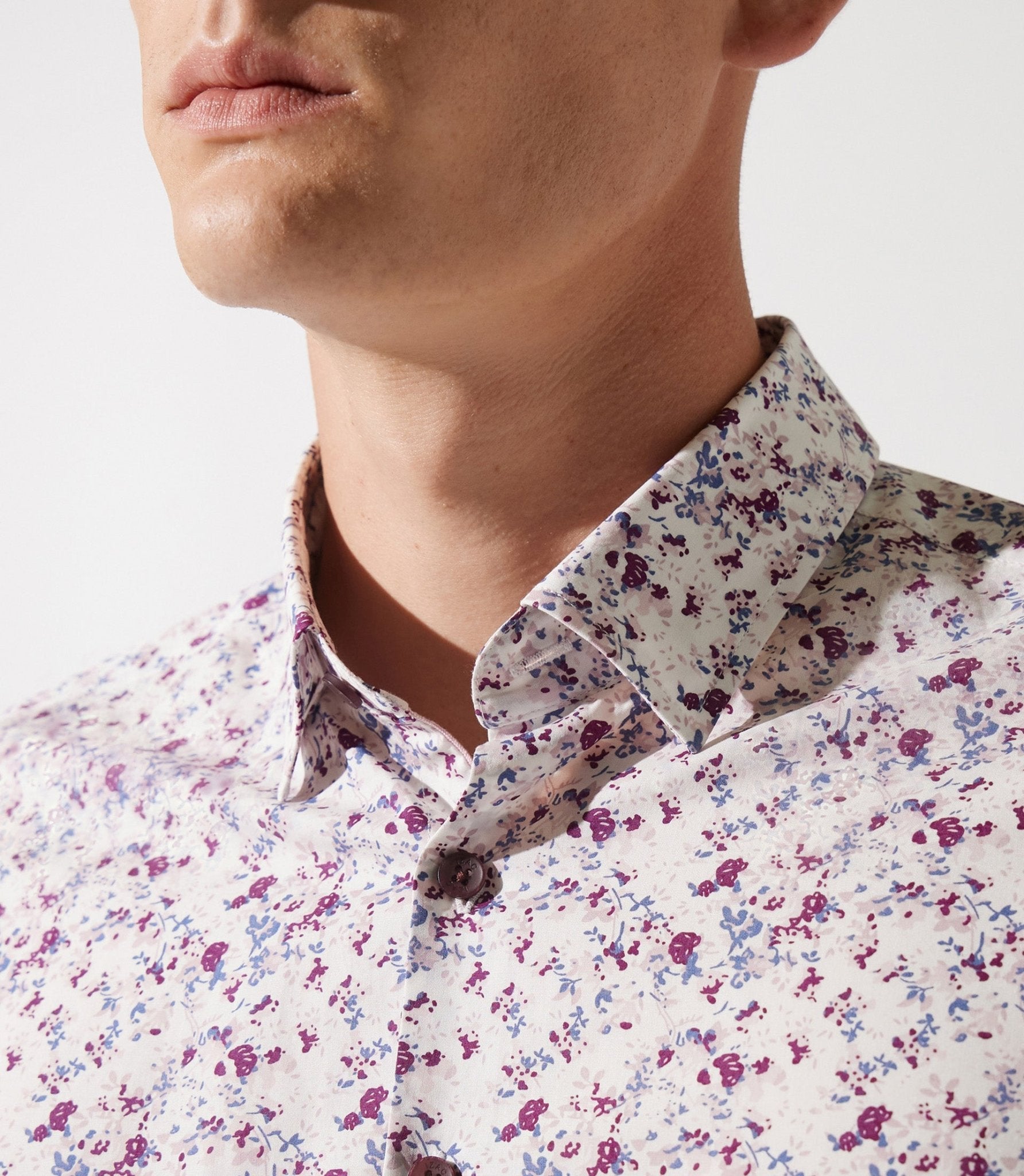 Chemise à imprimé floral vieux rose JACKI - IZAC