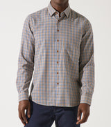 Chemise à petit carreaux marron JEAN - IZAC