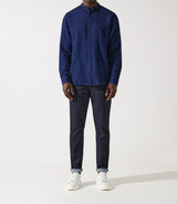 Chemise col mao bleu JEREMI - IZAC