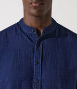 Chemise col mao bleu JEREMI - IZAC