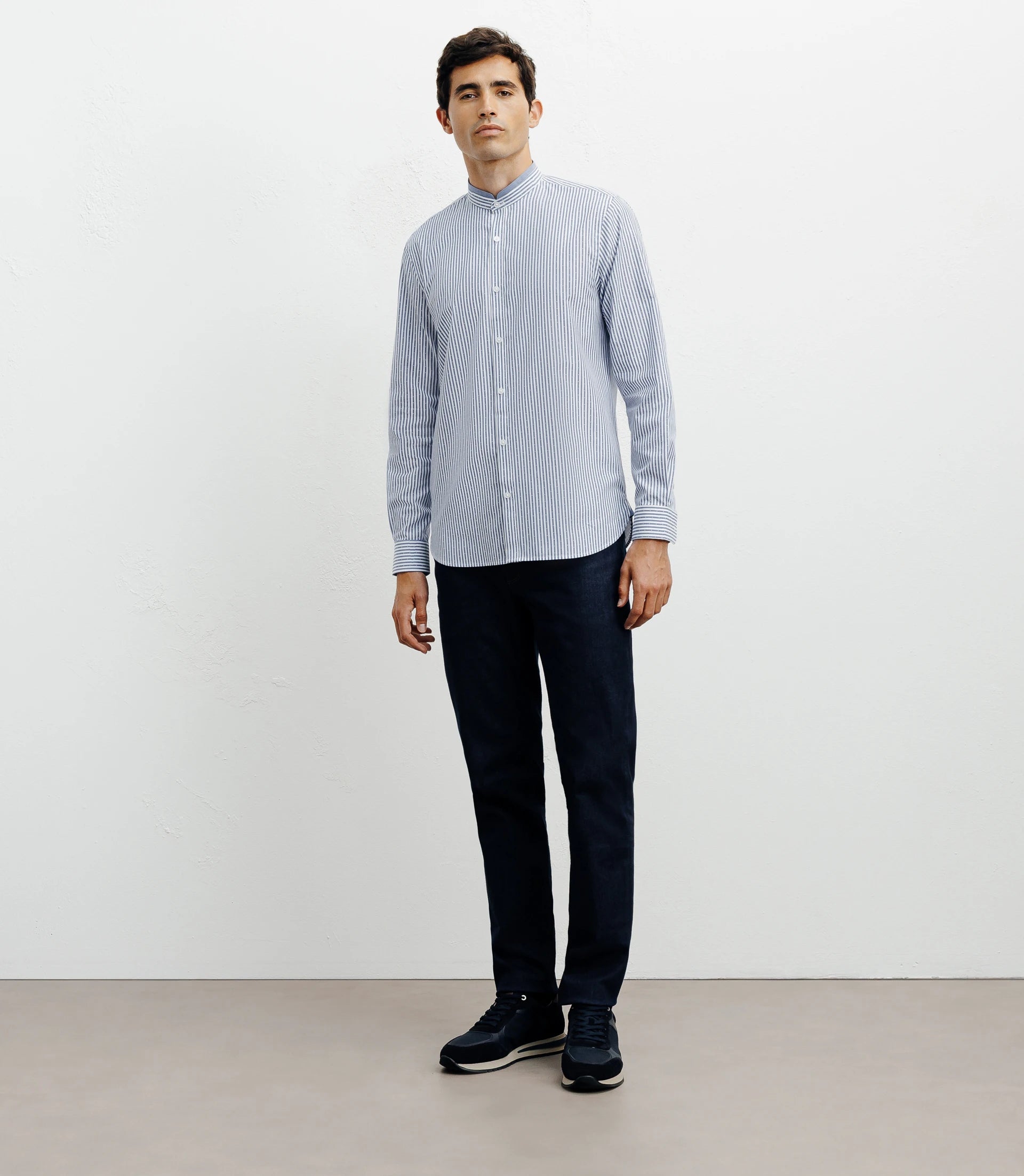 Chemise casual col mao ciel - IZAC