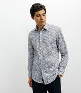 Chemise casual imprimé fleurs bleu - IZAC