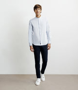 Chemise casual col mao avec coudières ciel - IZAC
