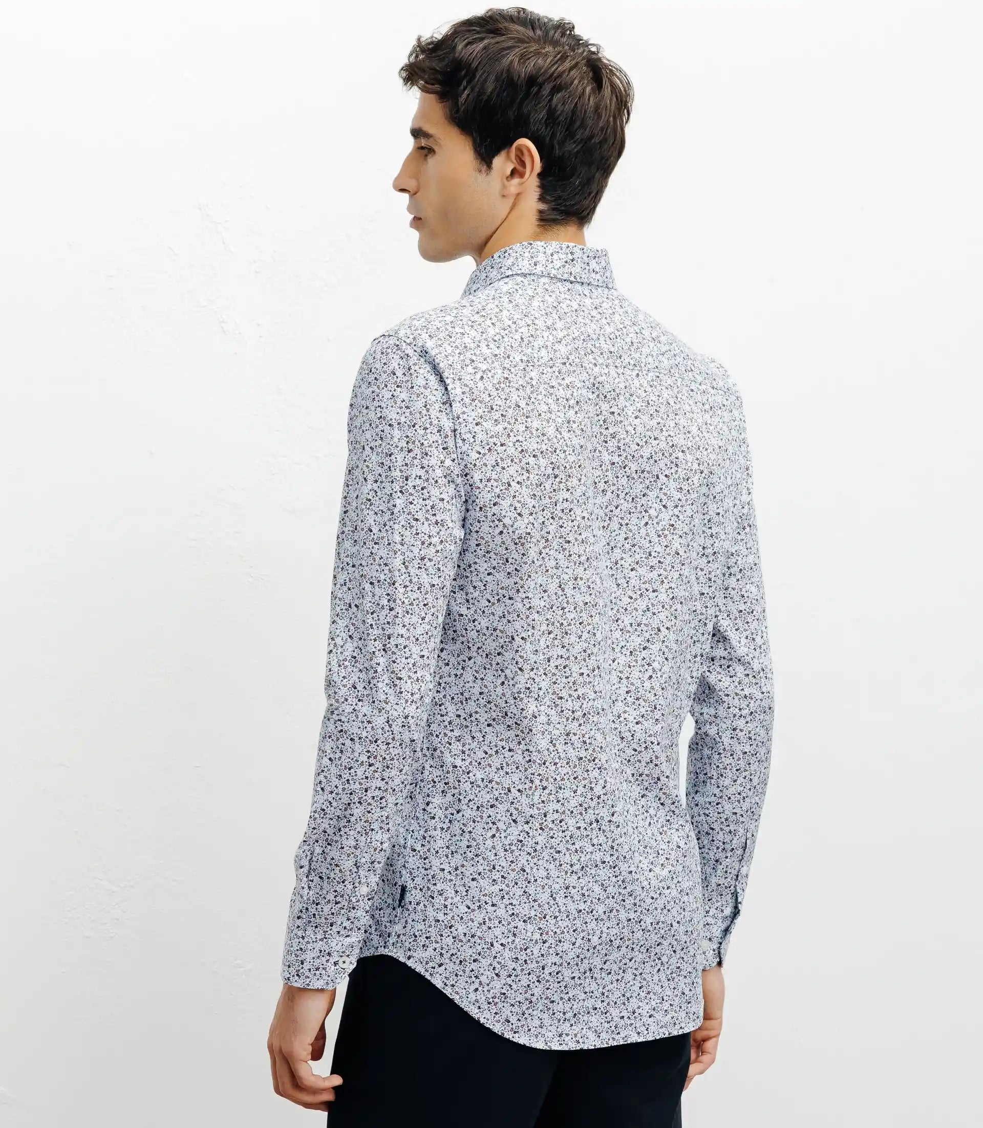 Chemise casual imprimée fleurs ciel - IZAC