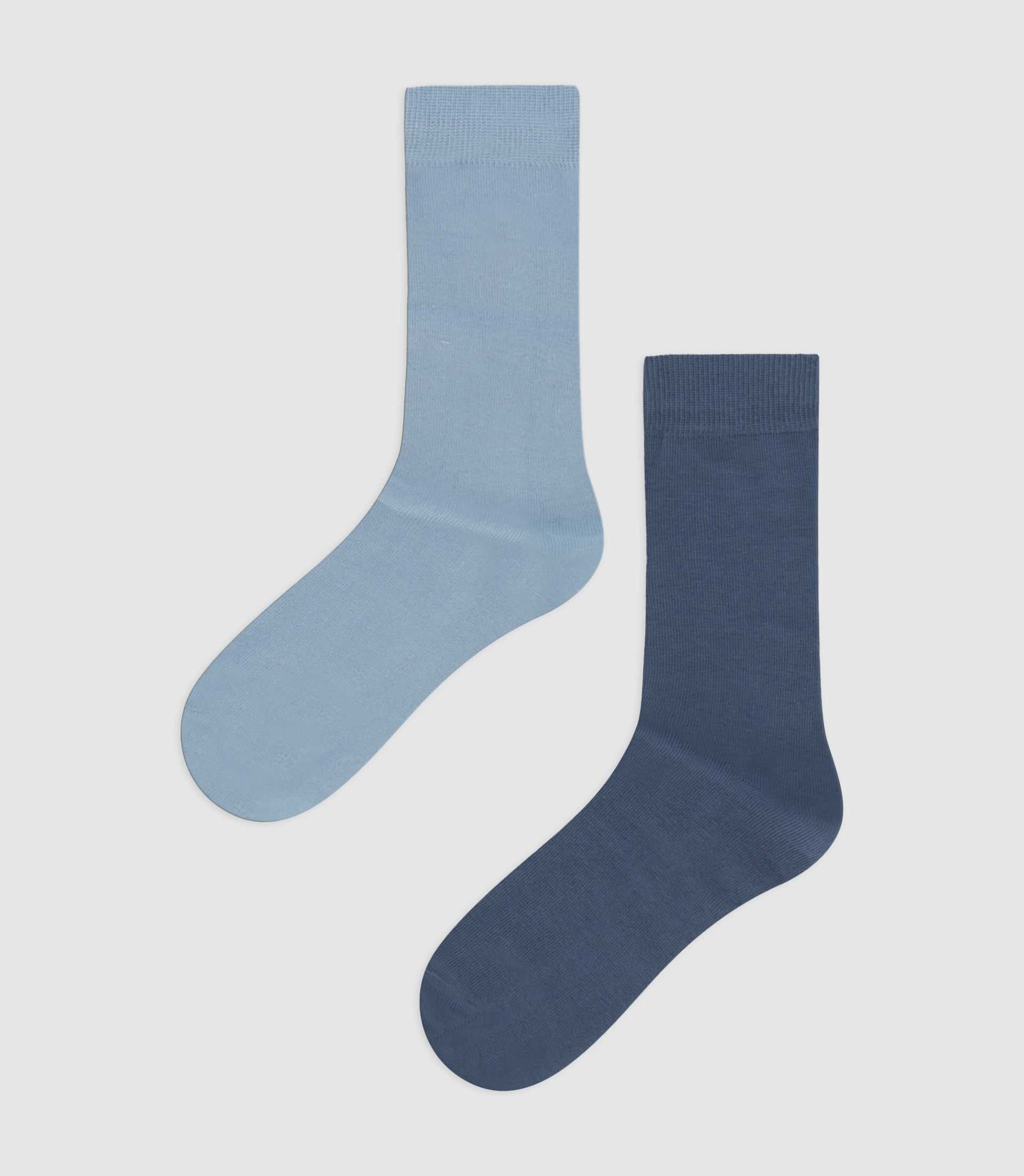 Pack de chaussettes uni en coton indigo - IZAC