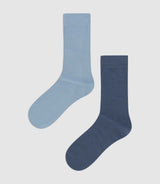 Pack de chaussettes uni en coton indigo - IZAC
