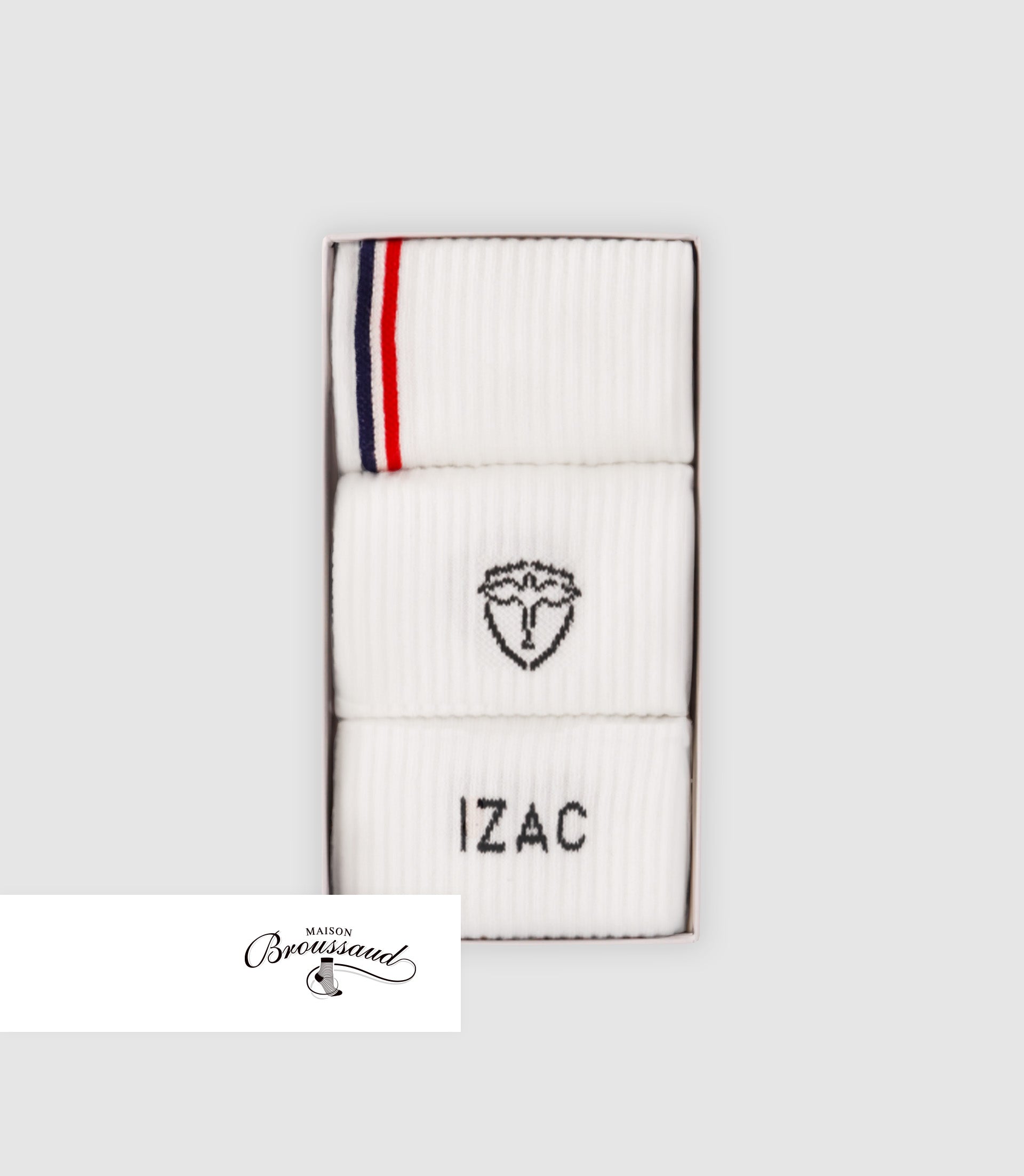Boite de chaussettes avec logo blanc - IZAC
