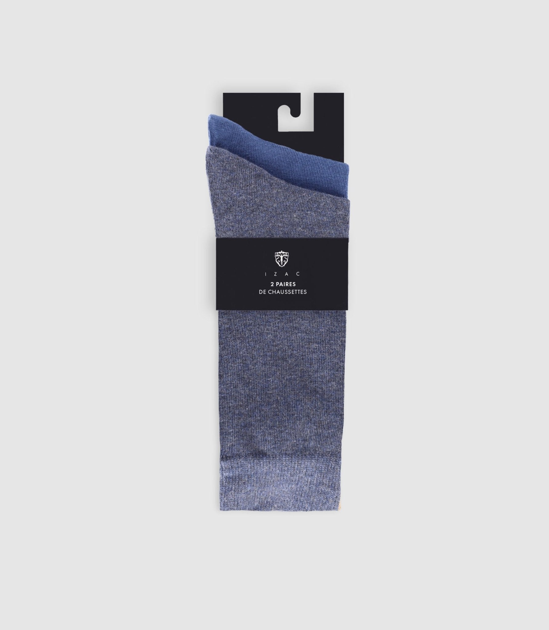 Pack de 2 chaussettes unies bleu - IZAC