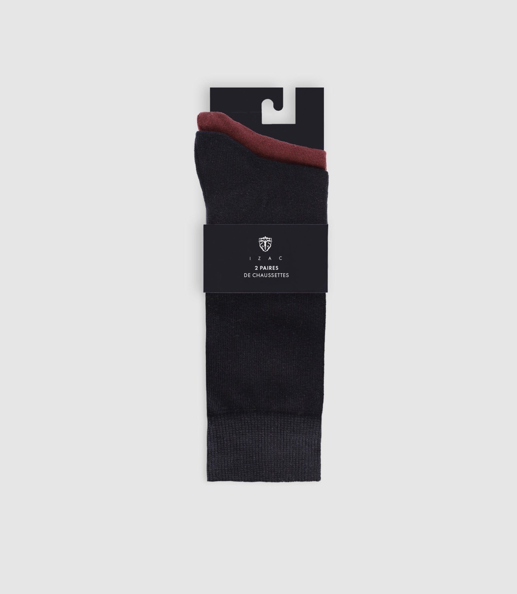 Pack de 2 chaussettes unies bordeaux - IZAC