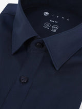 Chemise ville coton élasthanne marine - IZAC