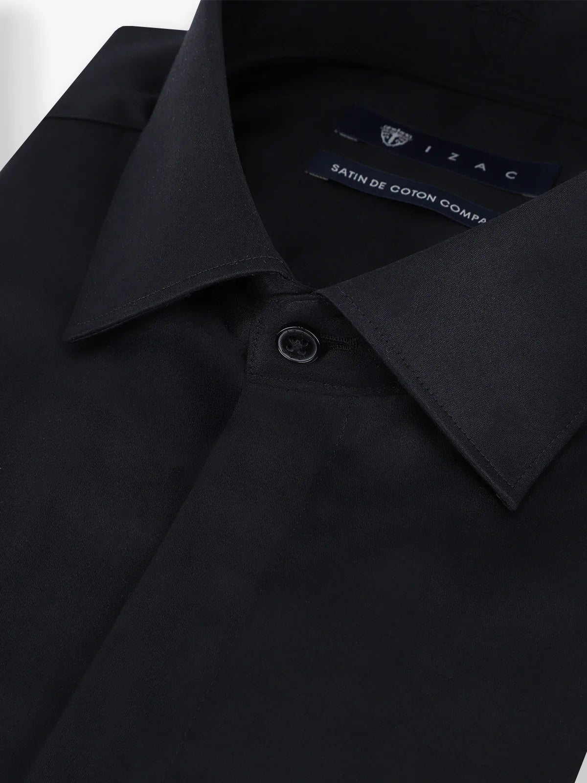 Chemise satin de coton noire - IZAC