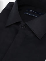 Chemise satin de coton noire - IZAC