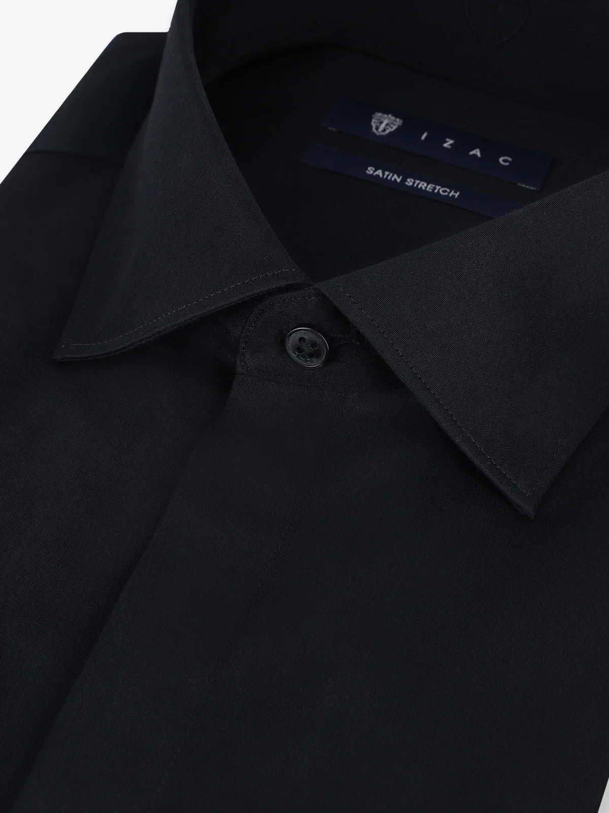 Chemise ajustée col italien noire - IZAC
