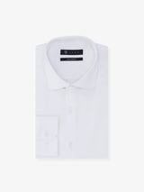 White cotton satin adjusted shirt