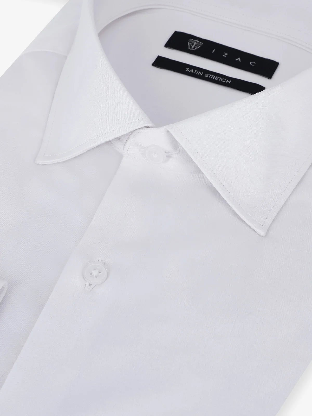 Chemise ajustée en satin de coton blanche - IZAC