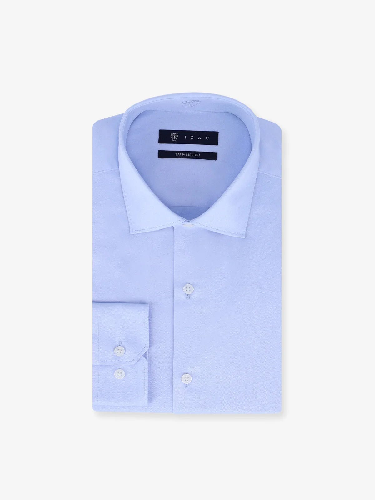 Chemise ajustée en satin de coton ciel - IZAC