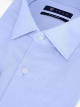 Chemise ajustée en satin de coton ciel - IZAC