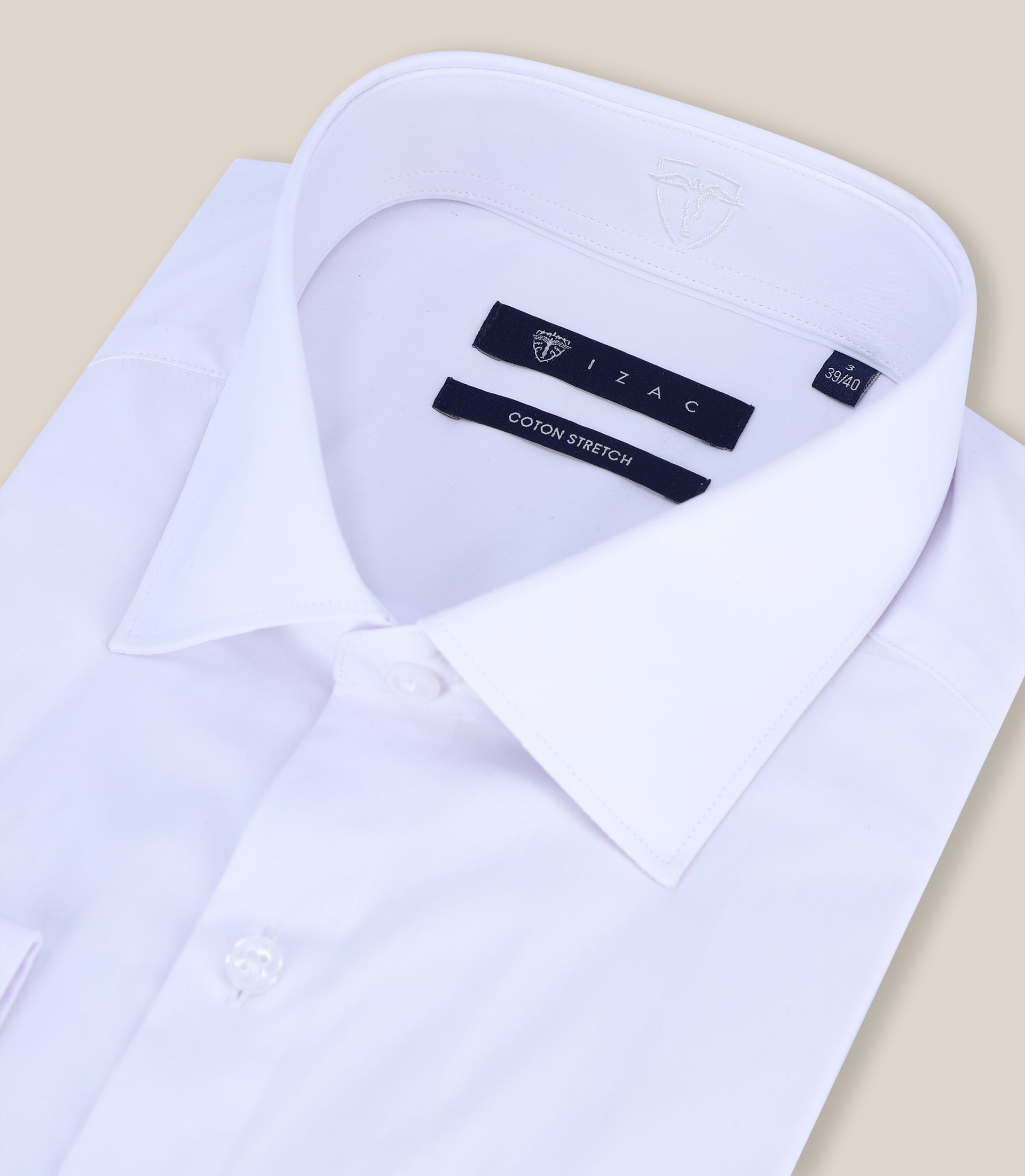 Chemise ville satin de coton blanc - IZAC
