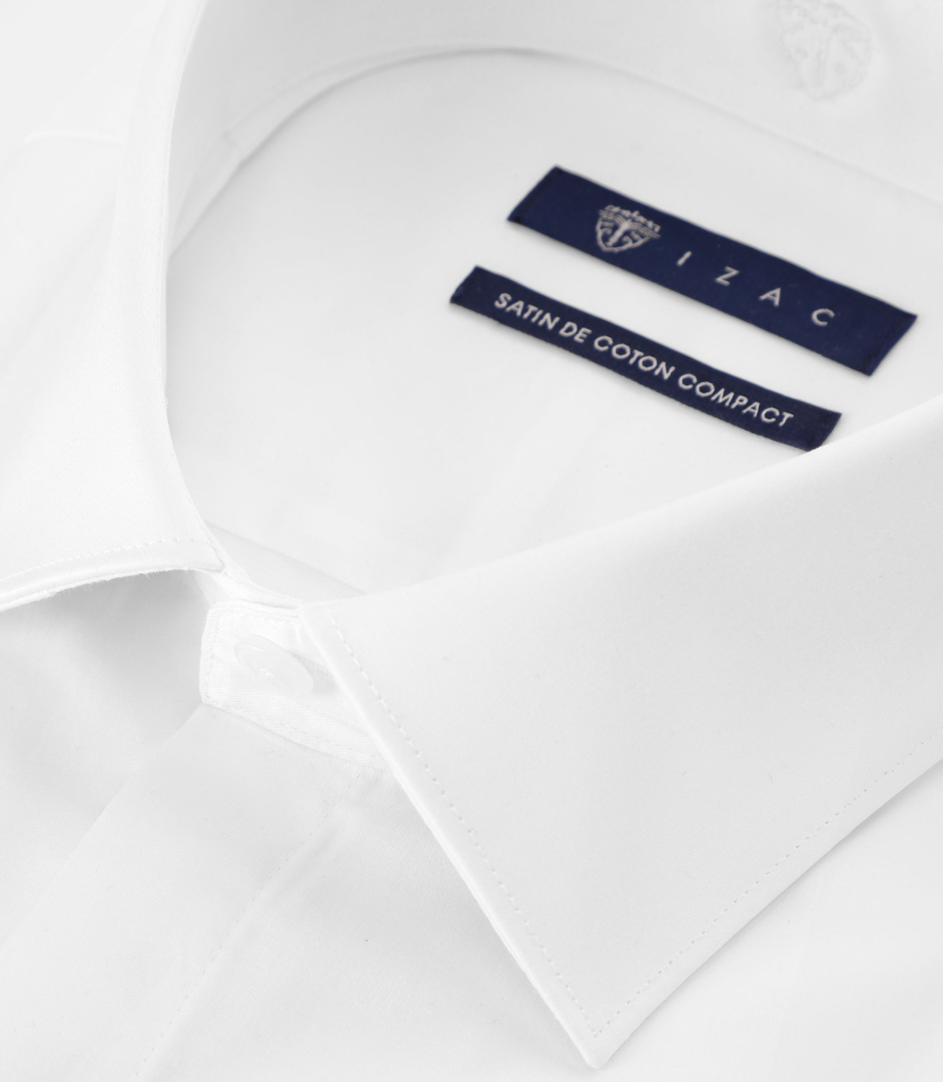 Chemise slim en satin de coton BLANC - IZAC