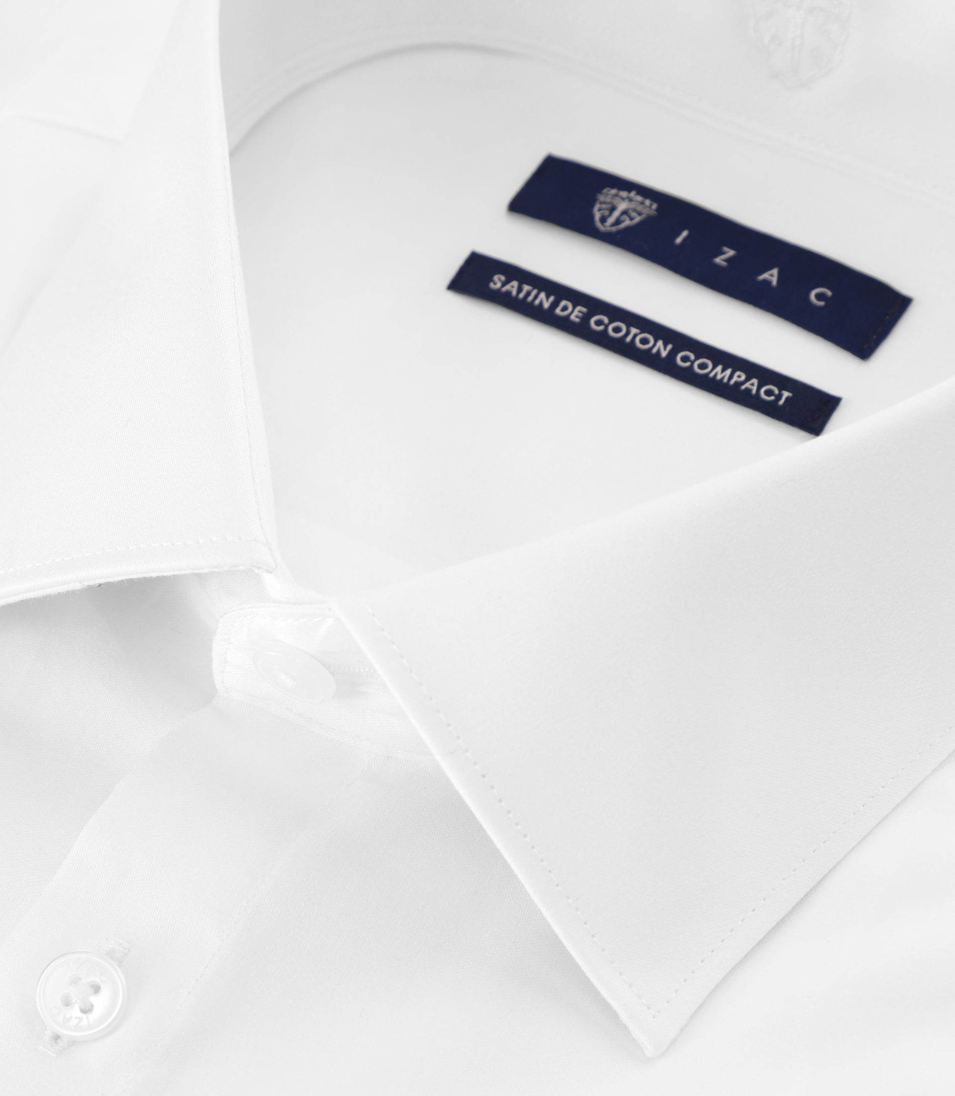 Chemise slim en satin de coton BLANC - IZAC