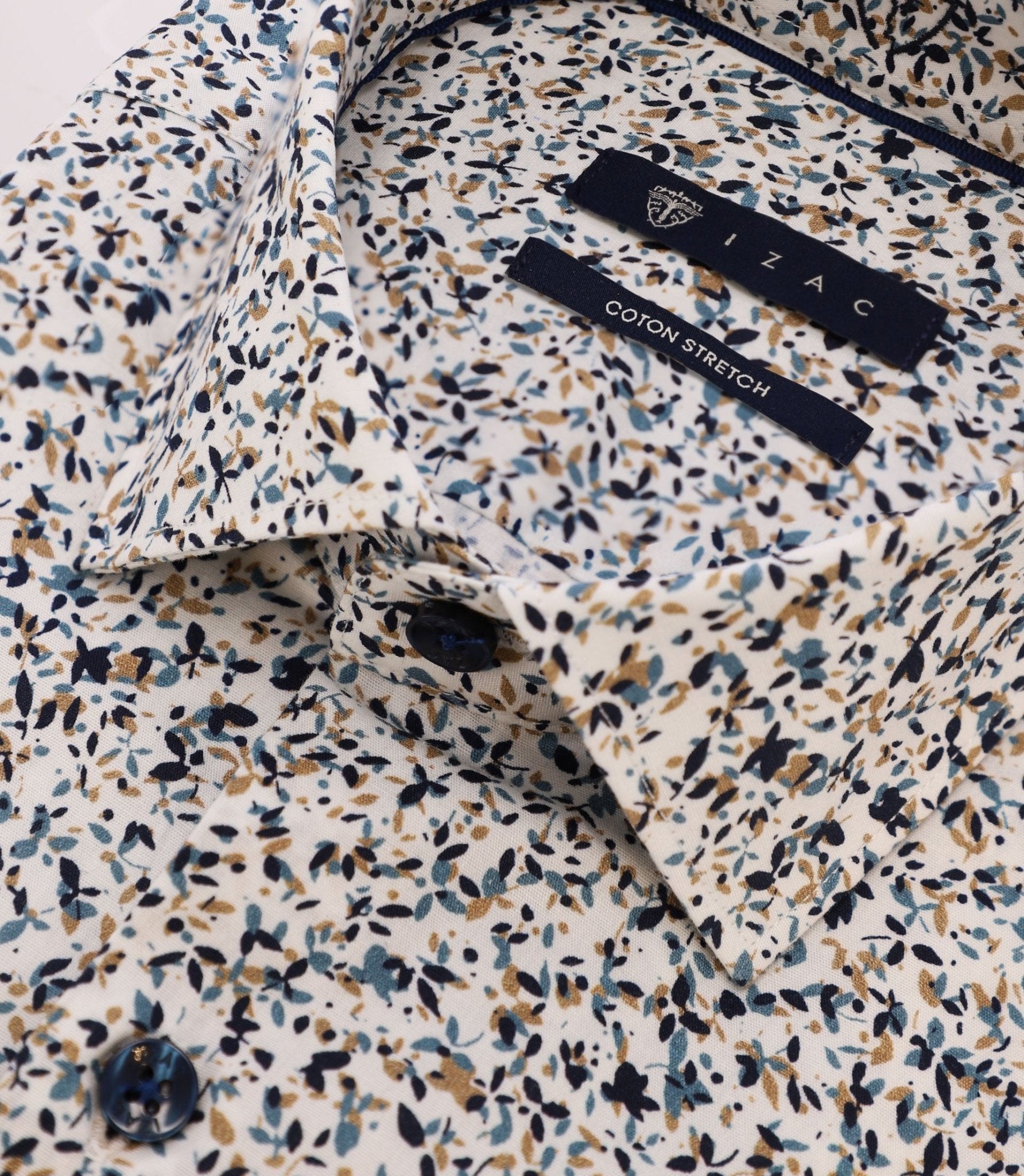 Chemise fleurie marine - IZAC