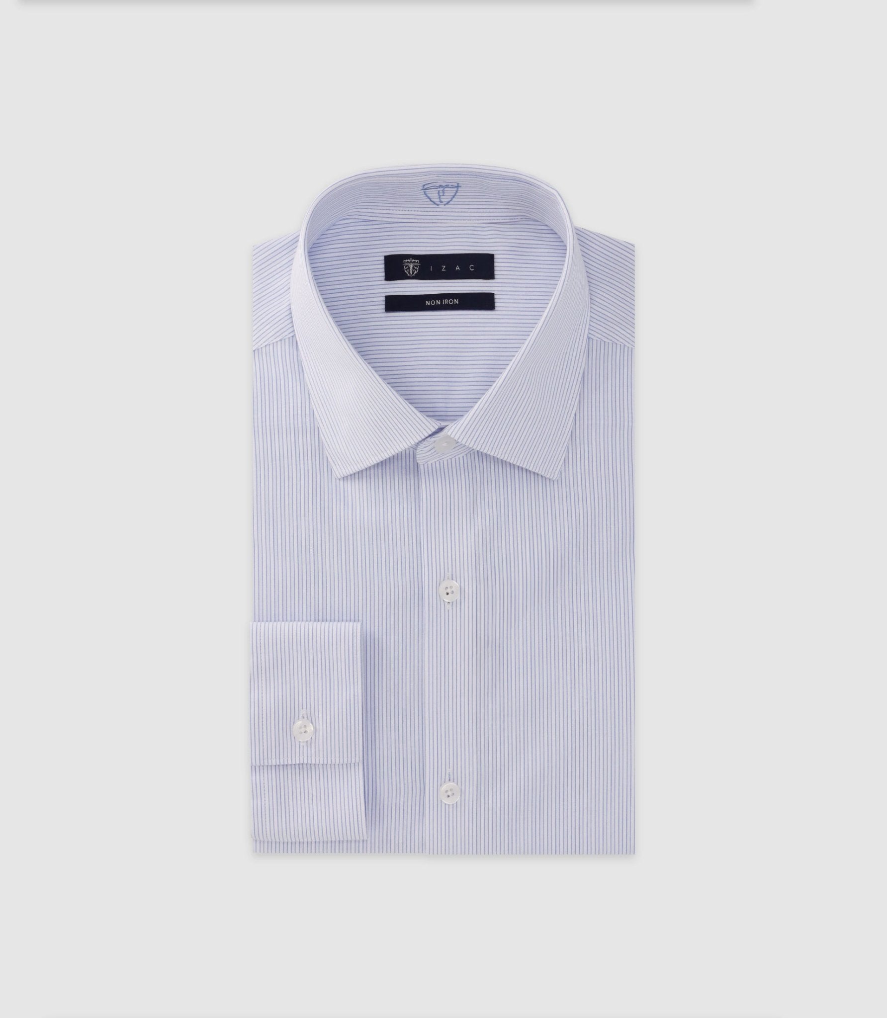 Chemise infroissable à rayures bleue - IZAC