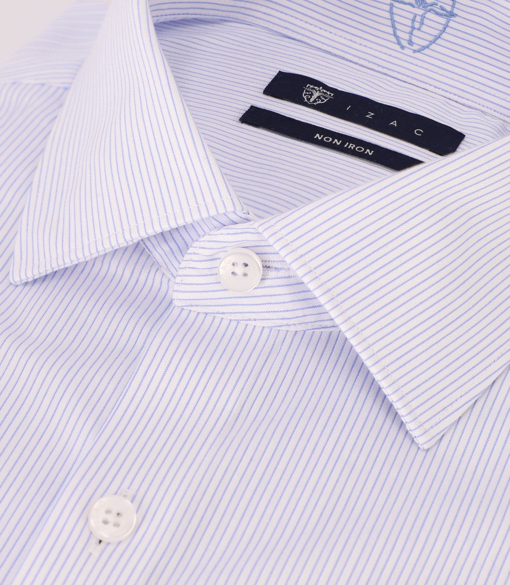 Chemise infroissable à rayures bleue - IZAC