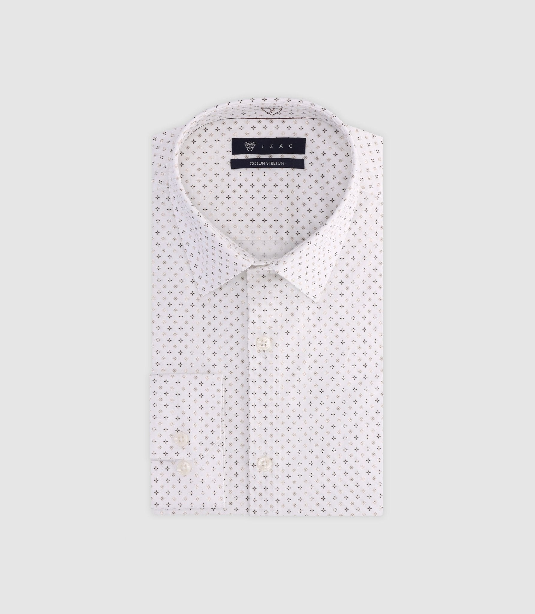 Chemise avec micro motifs beige - IZAC