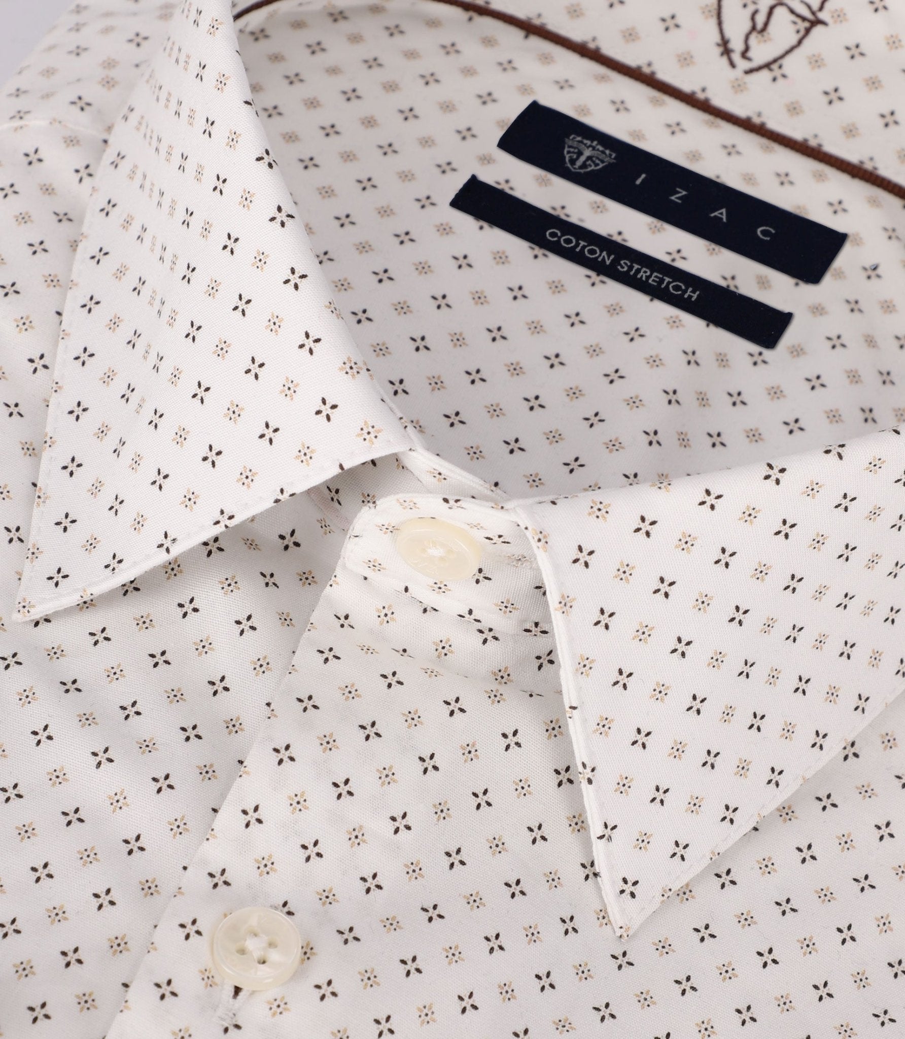 Chemise avec micro motifs beige - IZAC