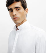 Chemise ville satin de coton blanc - IZAC