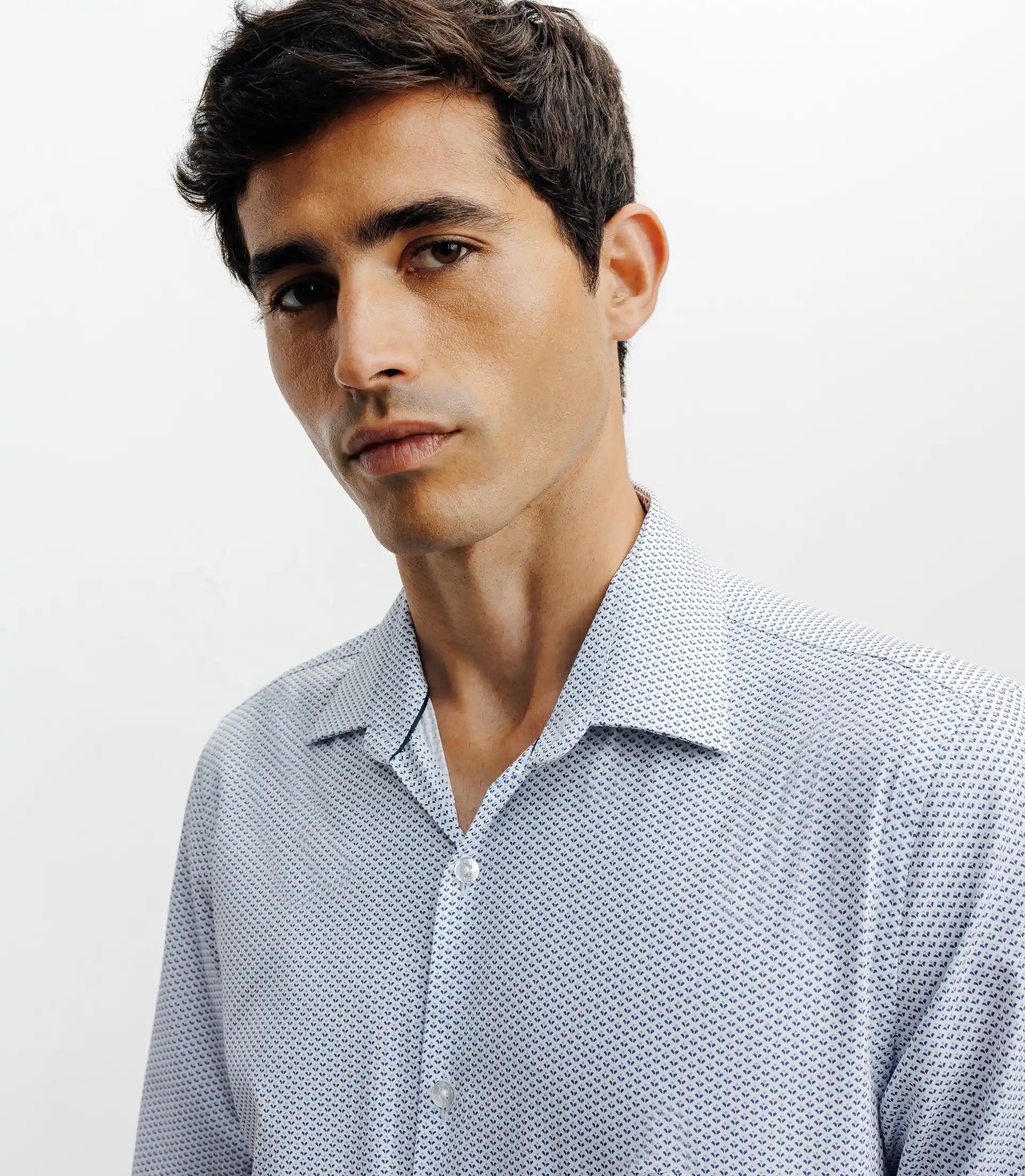 Chemise ville imprimée bleue - IZAC